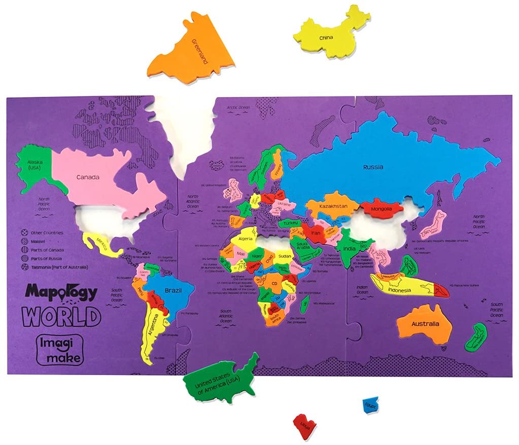 World Map, Foam Puzzle, Puzzles for Kids, Kid Puzzles, Puzzles, Educational Puzzles
