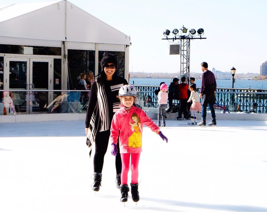 Skating at The Rink at Brookfield Place. Staycation Family Fun at Conrad, New York