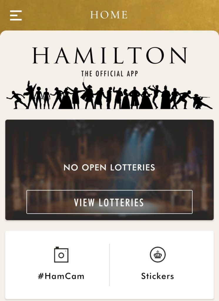 How to win the Hamilton ticket lottery. Download the app.
