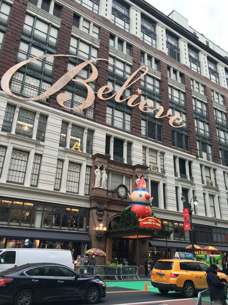 Macy's in Herald Square features Santaland and gorgeous window displays for the holiday season.