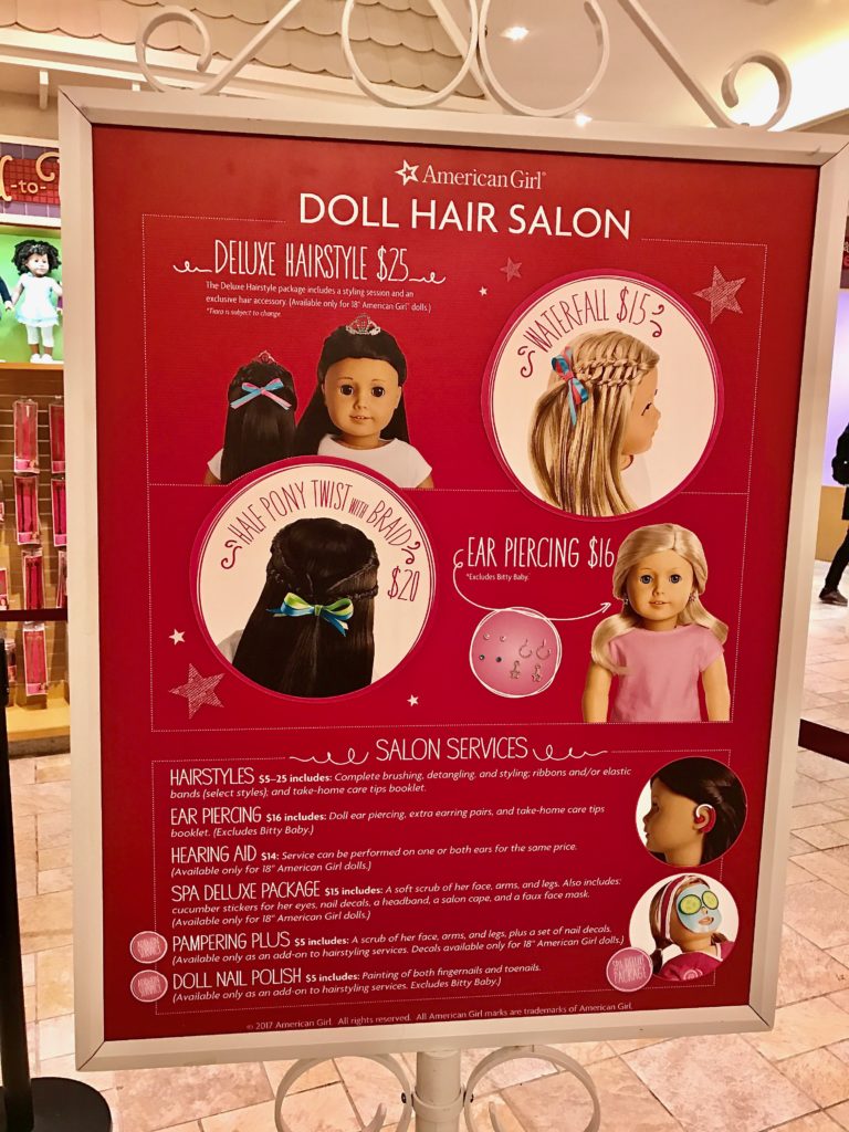 The American Girl Doll Hair Salon is adorable. Tips for Visiting American Girl Place in NYC. Dolls