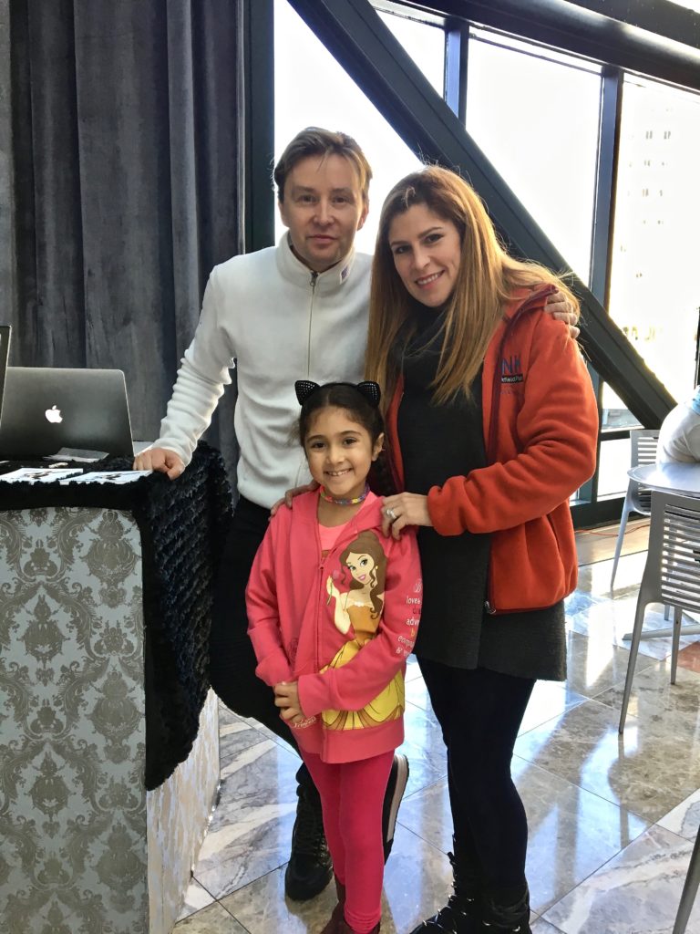 Staycation, New York with kids, Former U. S. Olympic ice skaters Melissa Gregory and Denis Petukhov at The Rink at Brookfield Place. Staycation Family Fun at Conrad, New York