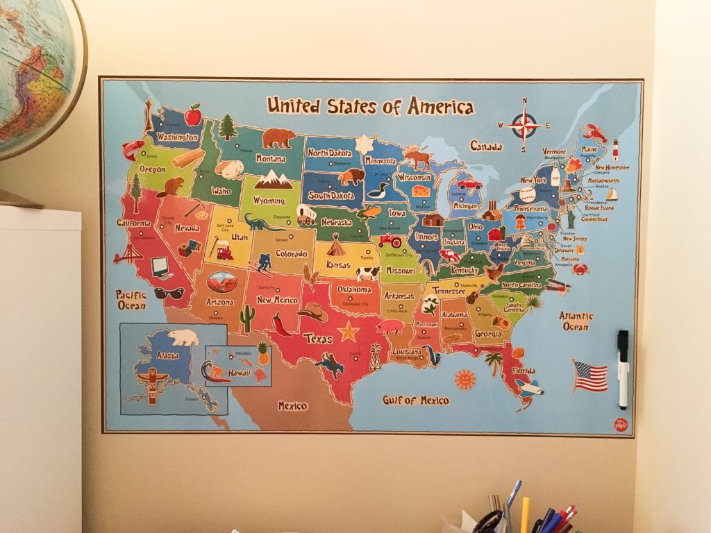 WallPops Maps are a favporite for Back-to-School shopping.