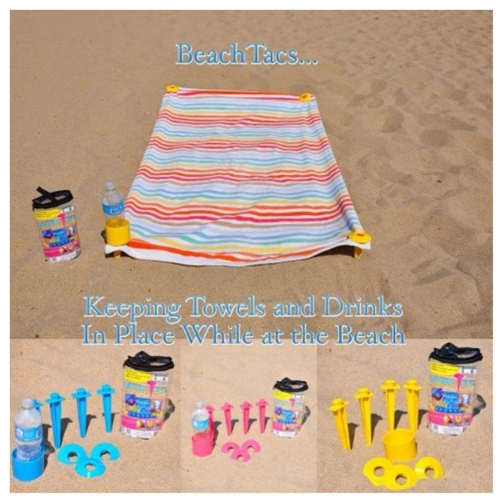 beachTacs, beach must haves, towel holder, beach, kids, summer, family must haves