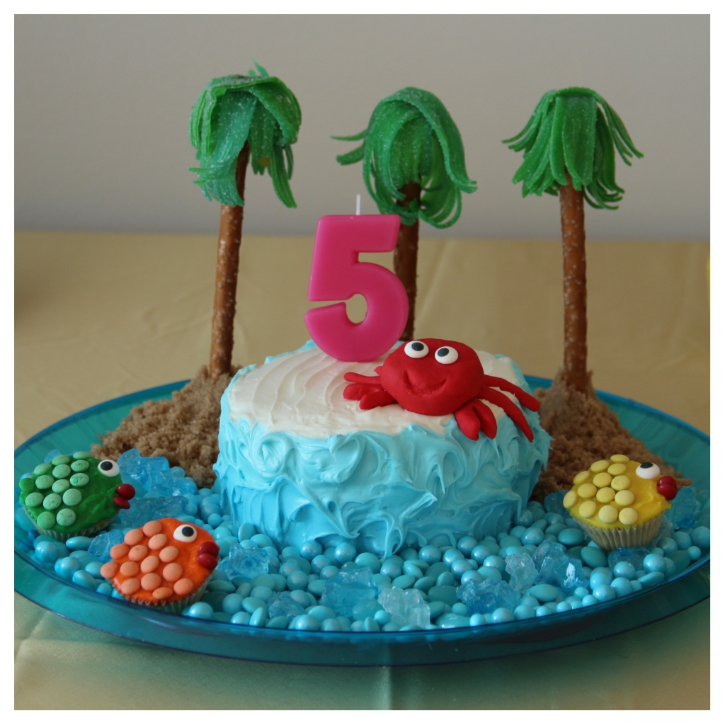 Caribbean party, birthday cake, under the sea party, crab birthday cake