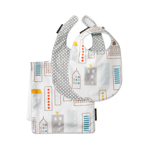 Globetrotting Mommy - Dwell Studio Skyline Bib Set