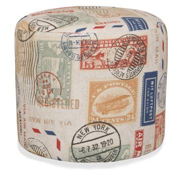 Globetrotting Mommy - Vintage Travel Pouf